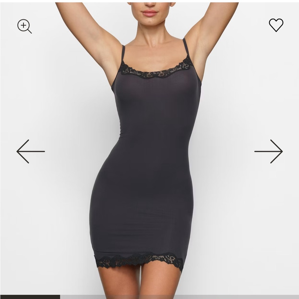 SKIMS Sold Out Fits Everybody Black Lace Slip